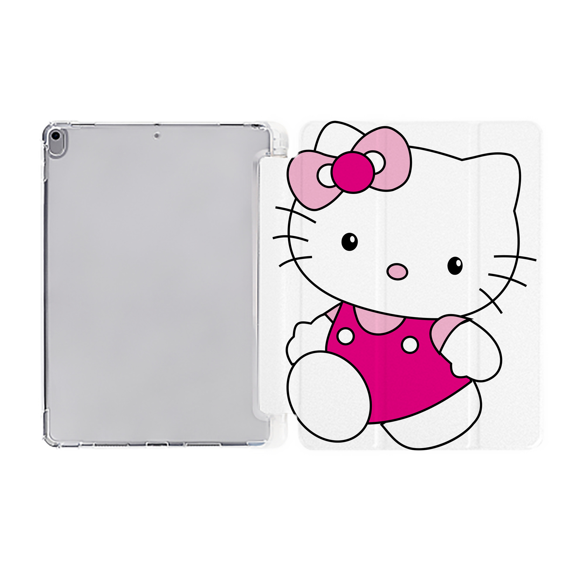 （画像用） Hello Kitty ハローキティ IPad ケース ペン収納付き 三つ折りスタンド PUレザー×シリコン 対応機種9.5/10.5/10.9インチ